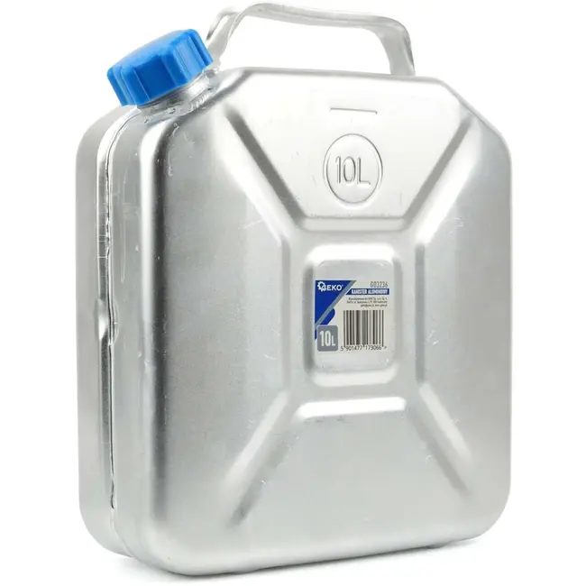 GEKO Verticale aluminium jerrycan - 10 liter - lichtgewicht en corrosiebestendig