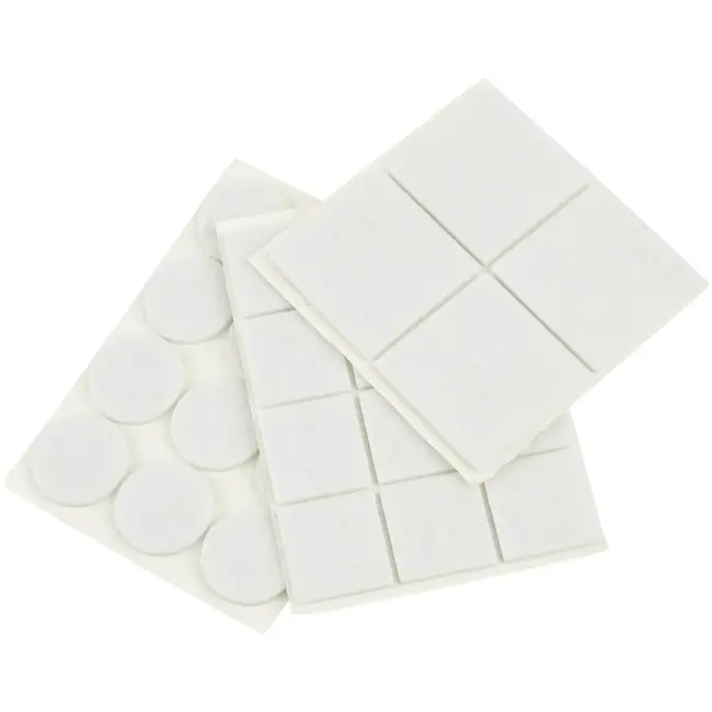 GEKO Ronde en vierkante zelfklevende viltjes - geluidsdempend en krasbescherming - wit - 28 stuks