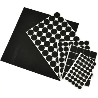 GEKO Zelfklevende viltjes - Geluidsdempend - Beschermend - 157 stuks - Zwart