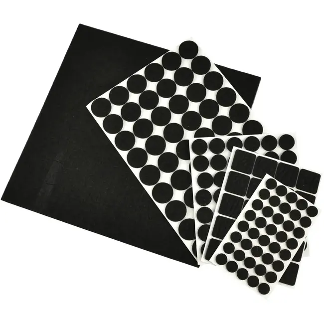 GEKO Zelfklevende viltjes - Geluidsdempend - Beschermend - 157 stuks - Zwart