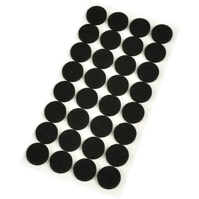 GEKO Zelfklevende viltschijven - Geluiddempend - 17 mm - 32 stuks - Zwart