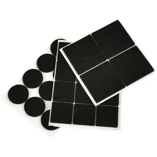 GEKO Ronde en vierkante zelfklevende viltjes - geluidsdempend - vloerbescherming - zwart - 28 stuks