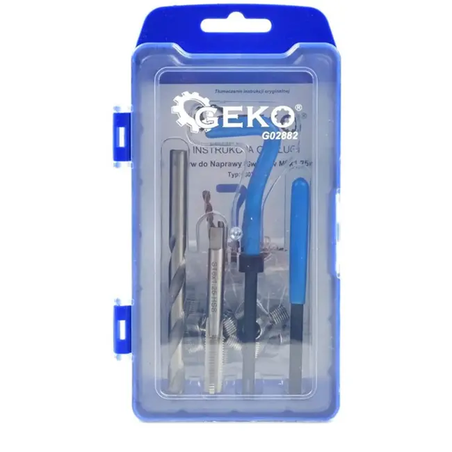 GEKO Draadreparatieset - M8x1.25 - HSS4341 Staal - Inclusief 30 Spiraalinserts