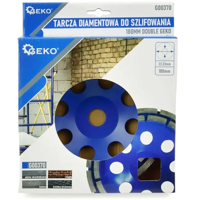 GEKO Diamantslijpschijf - Dubbel Segmented - 180 mm - Voor Beton en Steen