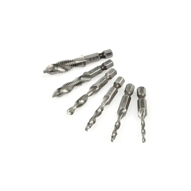 GEKO HSS tappen en boren set - M3-M10 - 6-delig - Snelle staalbewerking