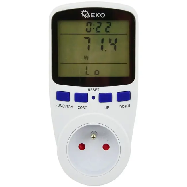 GEKO Wattmeter - Energieverbruiksmeter met Groot Display en Intuïtieve Bediening