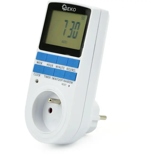 GEKO Timer met groot LCD-scherm - Energiezuinig - 10 programmeercycli