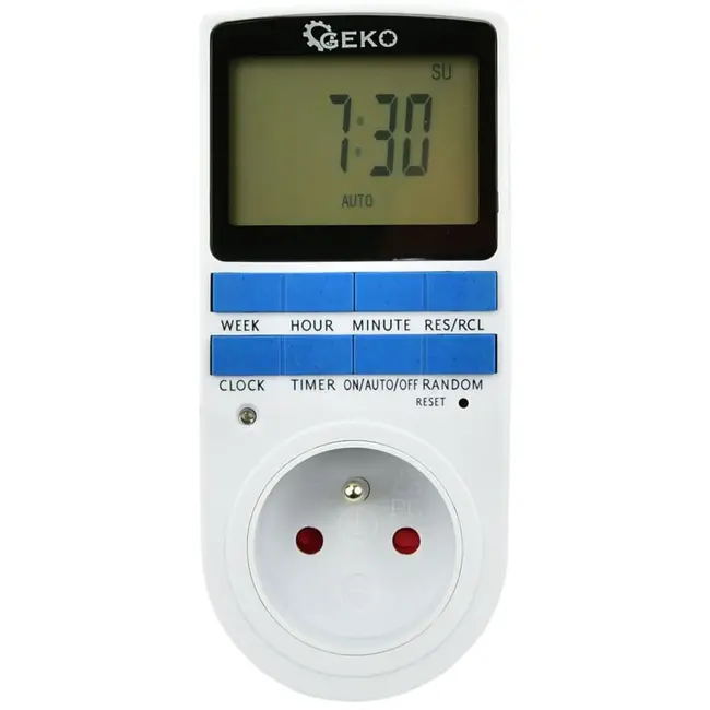 GEKO Timer met groot LCD-scherm - Energiezuinig - 10 programmeercycli