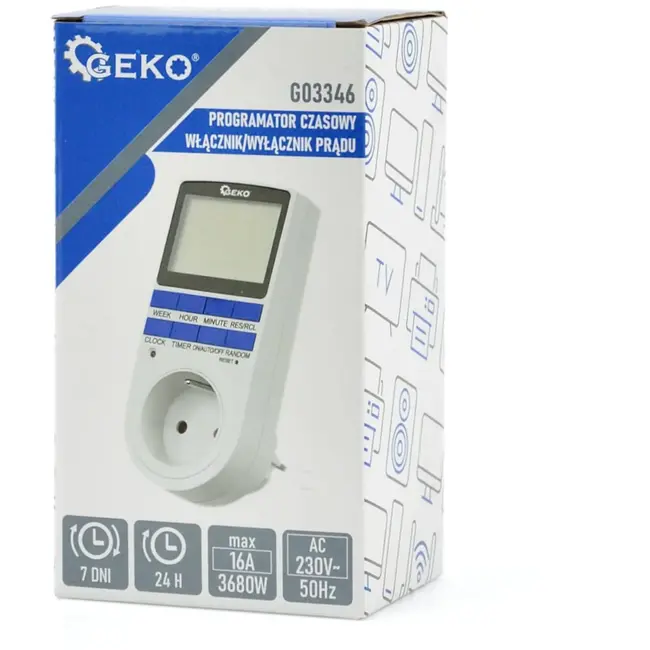 GEKO Timer met groot LCD-scherm - Energiezuinig - 10 programmeercycli