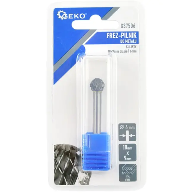 GEKO Sferische freeskop - tungsten carbide - slijtvast - 10x9 mm - 6 mm schacht