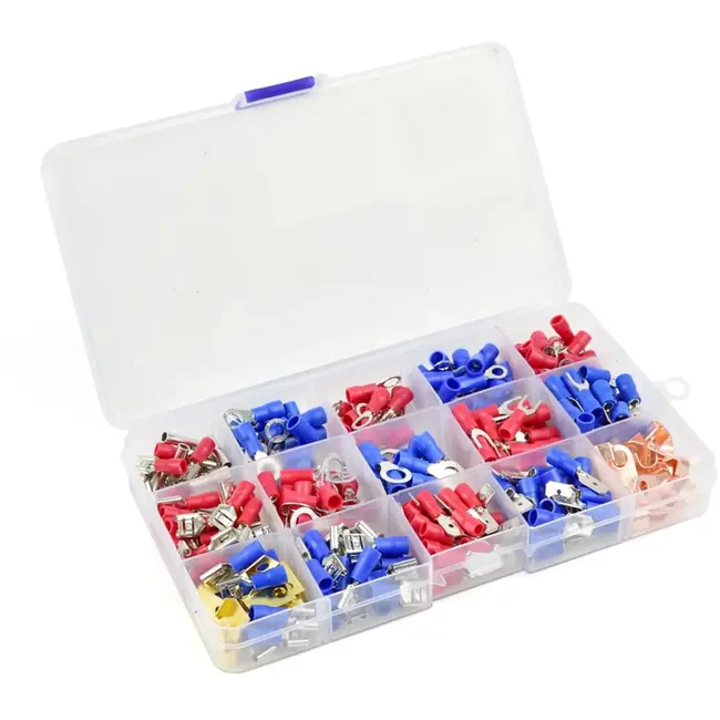GEKO Set geïsoleerde kabelconnectoren - 300 stuks - Koper en PVC - Rood en Blauw