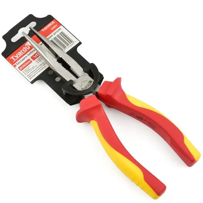 Tvardy Elektrische lange bek tang - 1000V isolatie - 200 mm - CrV staal