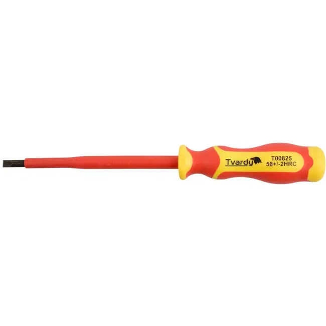 Tvardy Isolerende schroevendraaier - plat - ergonomisch - 5,5x125 mm - VDE-gecertificeerd