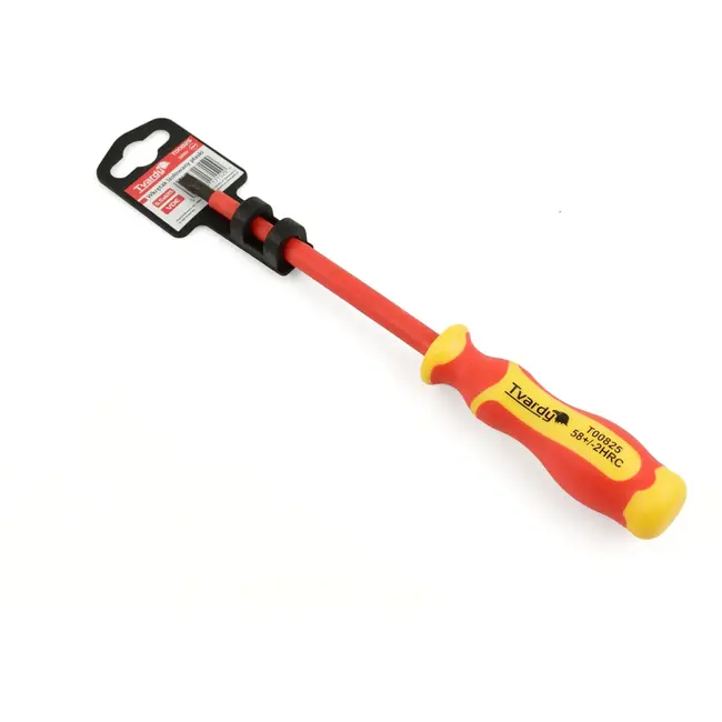 Tvardy Isolerende schroevendraaier - plat - ergonomisch - 5,5x125 mm - VDE-gecertificeerd