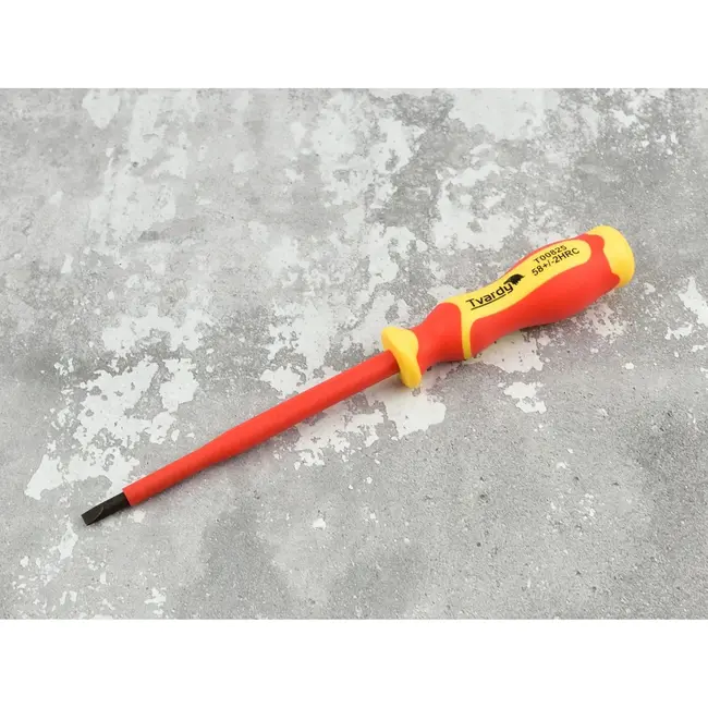 Tvardy Isolerende schroevendraaier - plat - ergonomisch - 5,5x125 mm - VDE-gecertificeerd
