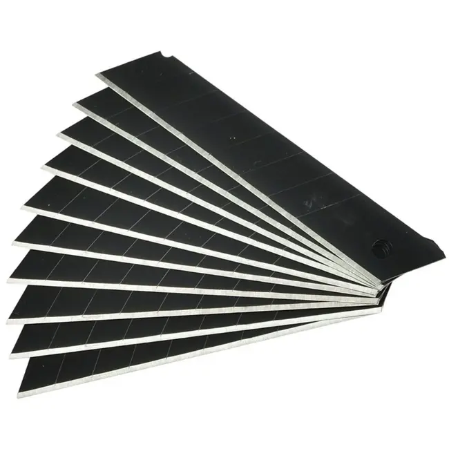 GEKO Vervangmessen - 18mm - SK5 staal - Zwart - 10 stuks