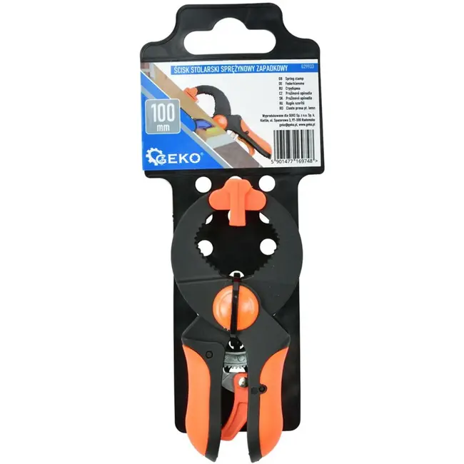 GEKO Klem met ratelmechanisme - 100mm - Kunststof - Ergonomisch ontwerp