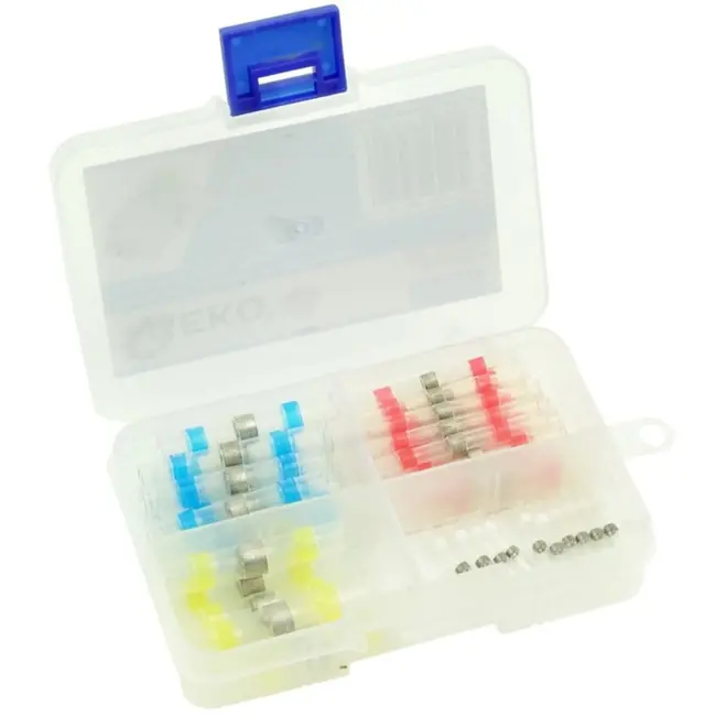 GEKO 50-delige set waterdichte krimpkousen met tin - 4 maten - Sterke afdichting