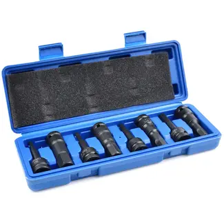 GEKO 8-delige HEX dopsleutelset - Cr-Mo staal - Voor zware belasting - H5-H19