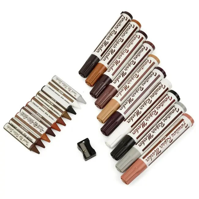 GEKO Meerdelige meubelreparatieset - 21-delig - Diverse kleuren - Inclusief markers en waskrijtjes