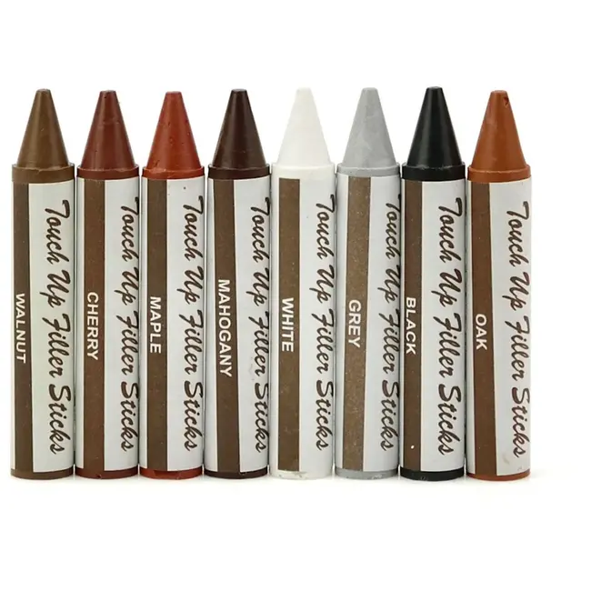 GEKO Meerdelige reparatieset - 17-delig - Voor hout en houtachtige materialen - Inclusief kleurmarkers en waskrijtjes