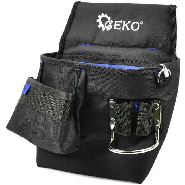 GEKO Tool pouch - 5 vakken - Slijtvast plastic - Met hamerhouder