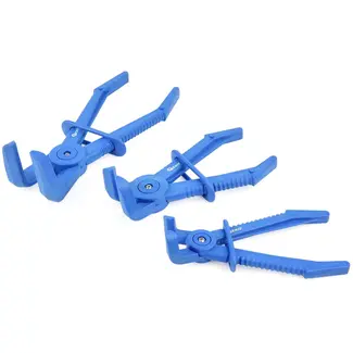 GEKO Gebogen slangklemmen set - kunststof - voor slangen tot 63,5 mm - 3 maten