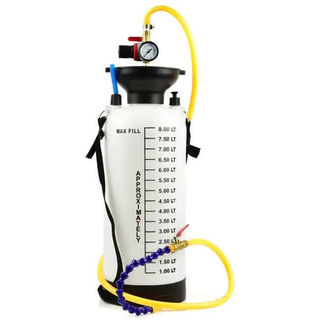 GEKO Pneumatische oliedispenser - 8 liter - Flexibele slang - Drukmeter - Voor moeilijk bereikbare plekken