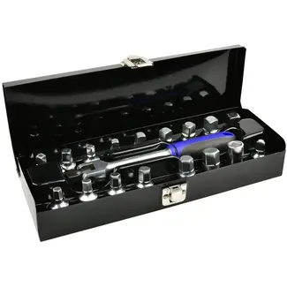GEKO 18-delige oliedraaiersleutelset - CrV staal - Ergonomische grip - Inclusief metalen koffer