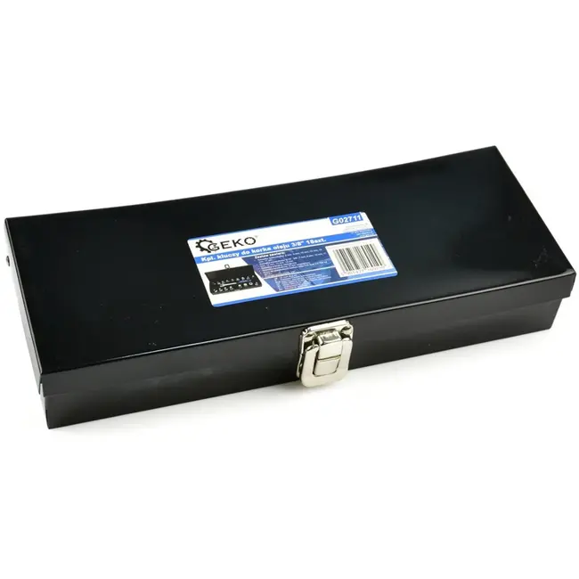 GEKO 18-delige oliedraaiersleutelset - CrV staal - Ergonomische grip - Inclusief metalen koffer