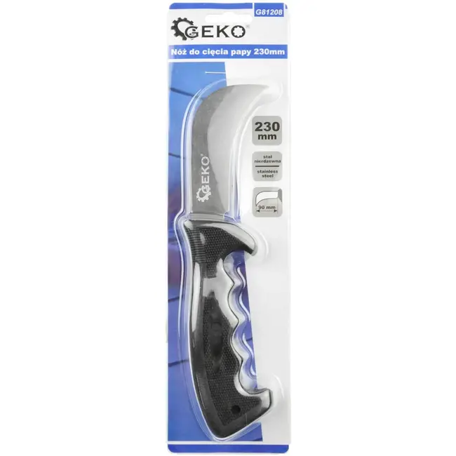 GEKO Dakbedekkingsmes - Sierpvormig RVS Lemmet - Ergonomische Greep - 230 mm