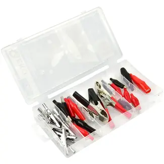 GEKO Set van 28 krokodillenklemmen - geïsoleerd en niet-geïsoleerd - diverse maten