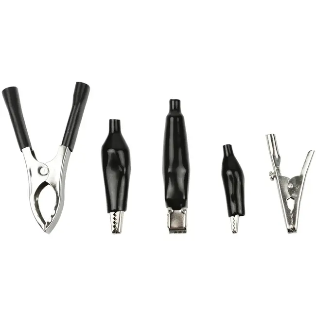 GEKO Set van 28 krokodillenklemmen - geïsoleerd en niet-geïsoleerd - diverse maten