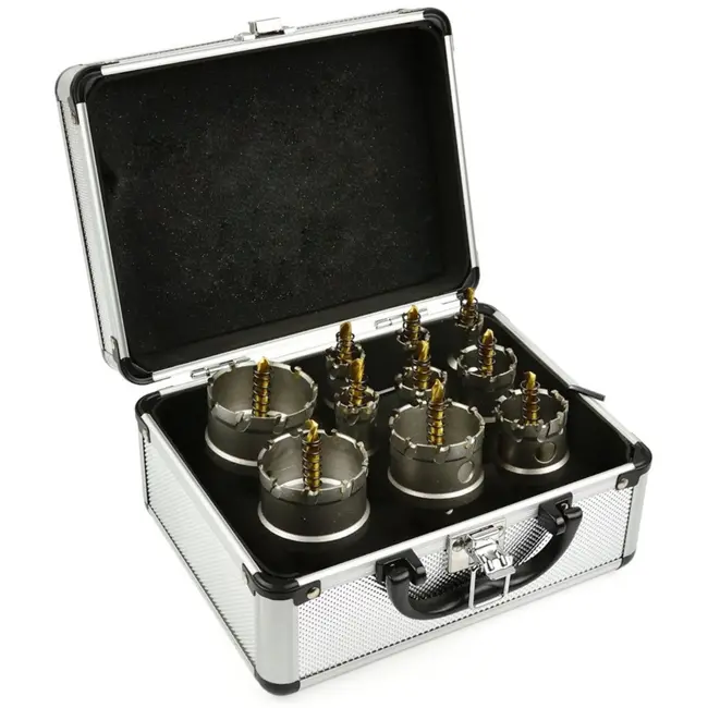 GEKO Metalen gatenzagenset - titanium boor - 10 stuks - 16-53 mm