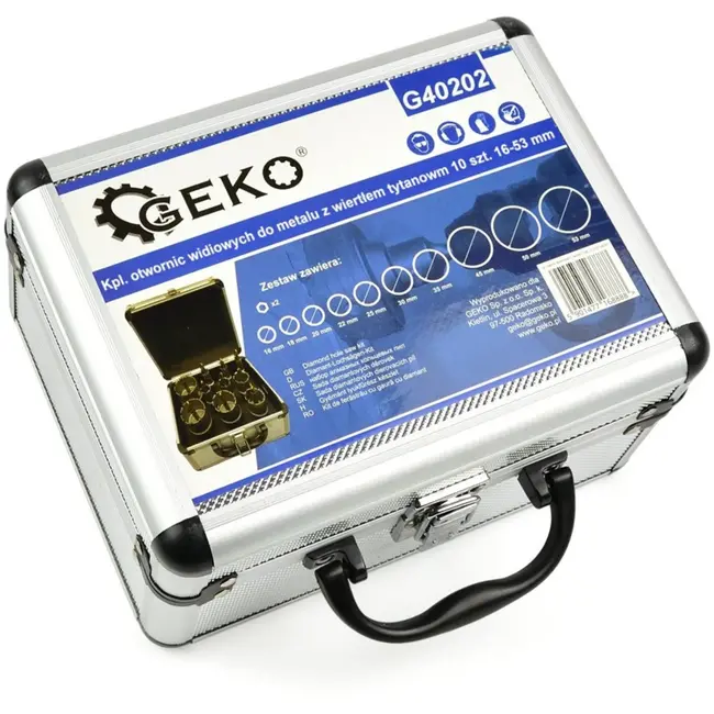 GEKO Metalen gatenzagenset - titanium boor - 10 stuks - 16-53 mm