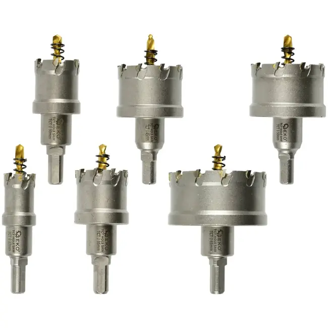 GEKO Metaal gatenzagen set - titanium boor - 6 stuks - 22-65 mm - duurzaam en nauwkeurig