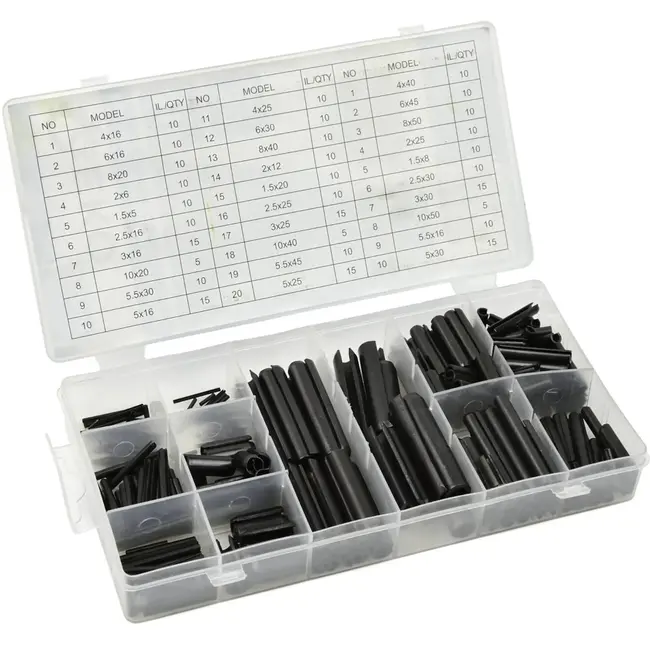 GEKO Set van 315 veerstiften - diverse maten - staal - met sorteerdoos