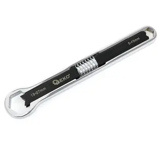 GEKO Dubbelzijdige universele sleutel - CrV staal - Verstelbaar 5-27 mm - 237 mm lang