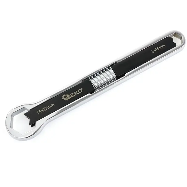 GEKO Dubbelzijdige universele sleutel - CrV staal - Verstelbaar 5-27 mm - 237 mm lang