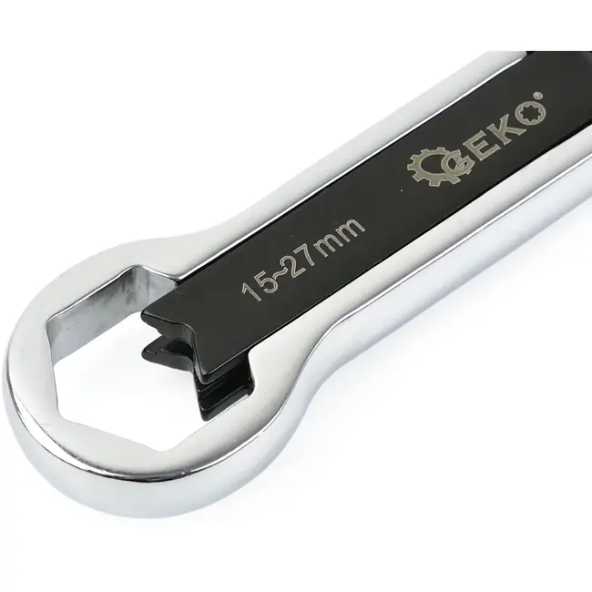 GEKO Dubbelzijdige universele sleutel - CrV staal - Verstelbaar 5-27 mm - 237 mm lang