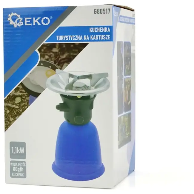 GEKO Campingkooktoestel - Compact - Lichtgewicht - Piezo-ontsteking - 1100W - Voor gascartridges 190g