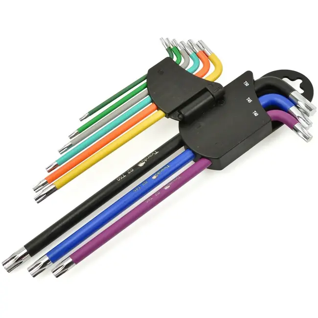 Tvardy 9-delige lange torxsleutelset - S2 staal - multicolour - T10-T50
