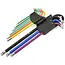 Tvardy 9-delige lange torxsleutelset - S2 staal - multicolour - T10-T50