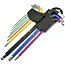 Tvardy 9-delige lange inbussleutelset - S2 staal - Multicolor - 1,5-10 mm