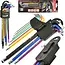 Tvardy 9-delige lange inbussleutelset - S2 staal - Multicolor - 1,5-10 mm