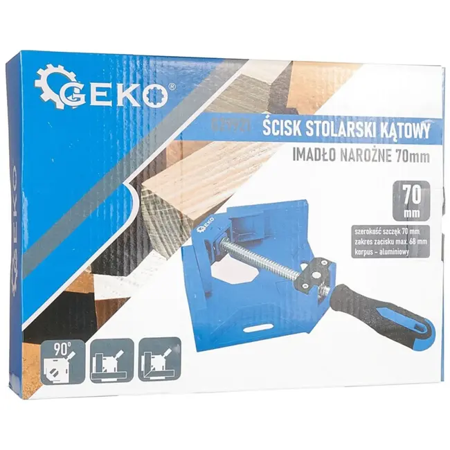 GEKO Hoekhoutklem - 90° Aluminium - 70 mm Bekbreedte - Max 68 mm Dikte