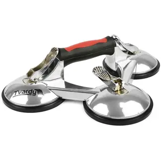 Tvardy Aluminium zuignap - 3 stuks - 125 mm - 190 kg draagkracht - Antislip handgreep