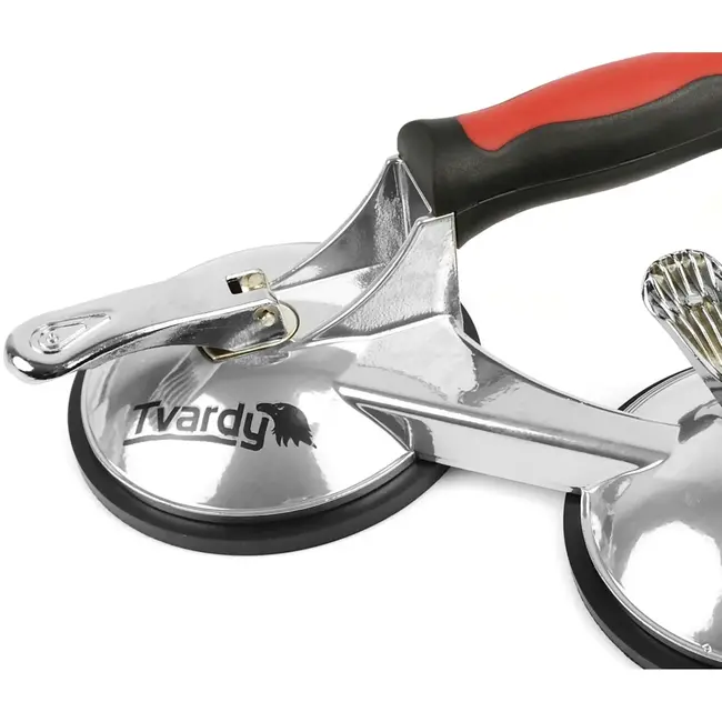 Tvardy Aluminium zuignap - 3 stuks - 125 mm - 190 kg draagkracht - Antislip handgreep