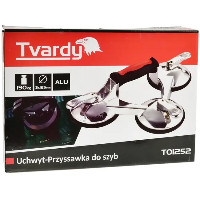 Tvardy Aluminium zuignap - 3 stuks - 125 mm - 190 kg draagkracht - Antislip handgreep