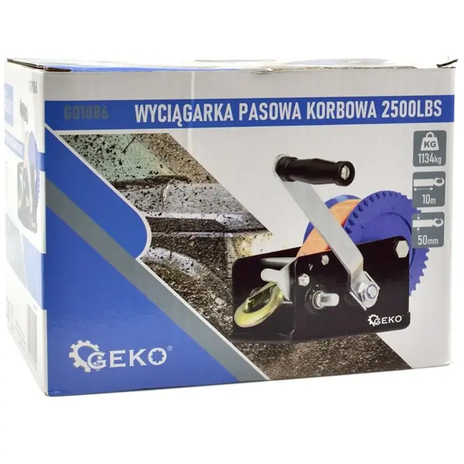 GEKO Handlier - 10m Band - 1133 kg Capaciteit - Veiligheidshaak - Duurzaam Ijzer